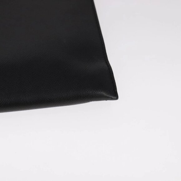 PRADA Clutch Bag Leather Black Auth 93630 - Picture 2 of 15
